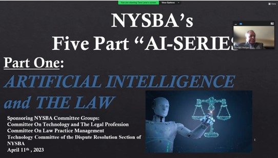 NYSBA Artificial Intelligence Webinar Screenshot April 11, 2023