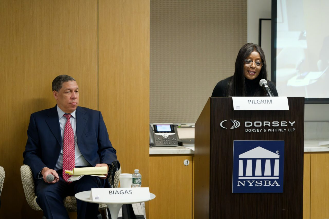 2024 Annual Meeting - EASL - The Influence of Money in College Sports. Hal Biagas (left) and Jill Pilgrim.